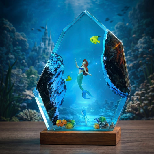 Aria’s Art™ – Lámpara de Resina Sirena LED 3D