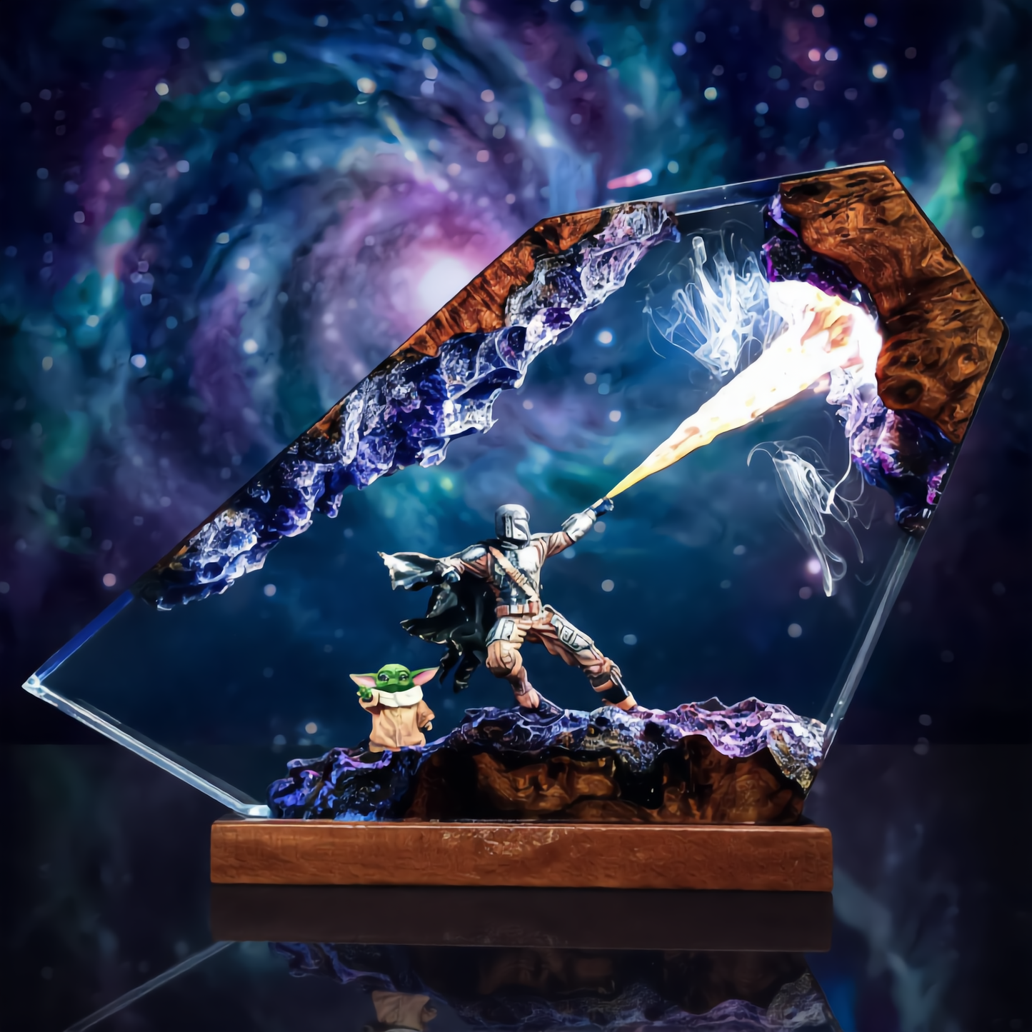 Aria’s Art™ – Lámpara de Resina Galaxy LED 3D