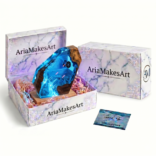 Aria’s Art™ – Lámpara de Resina Galaxy LED 3D