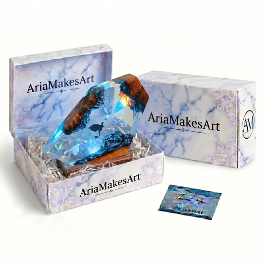 Aria’s Art™ – Lámpara de Resina Furia LED 3D