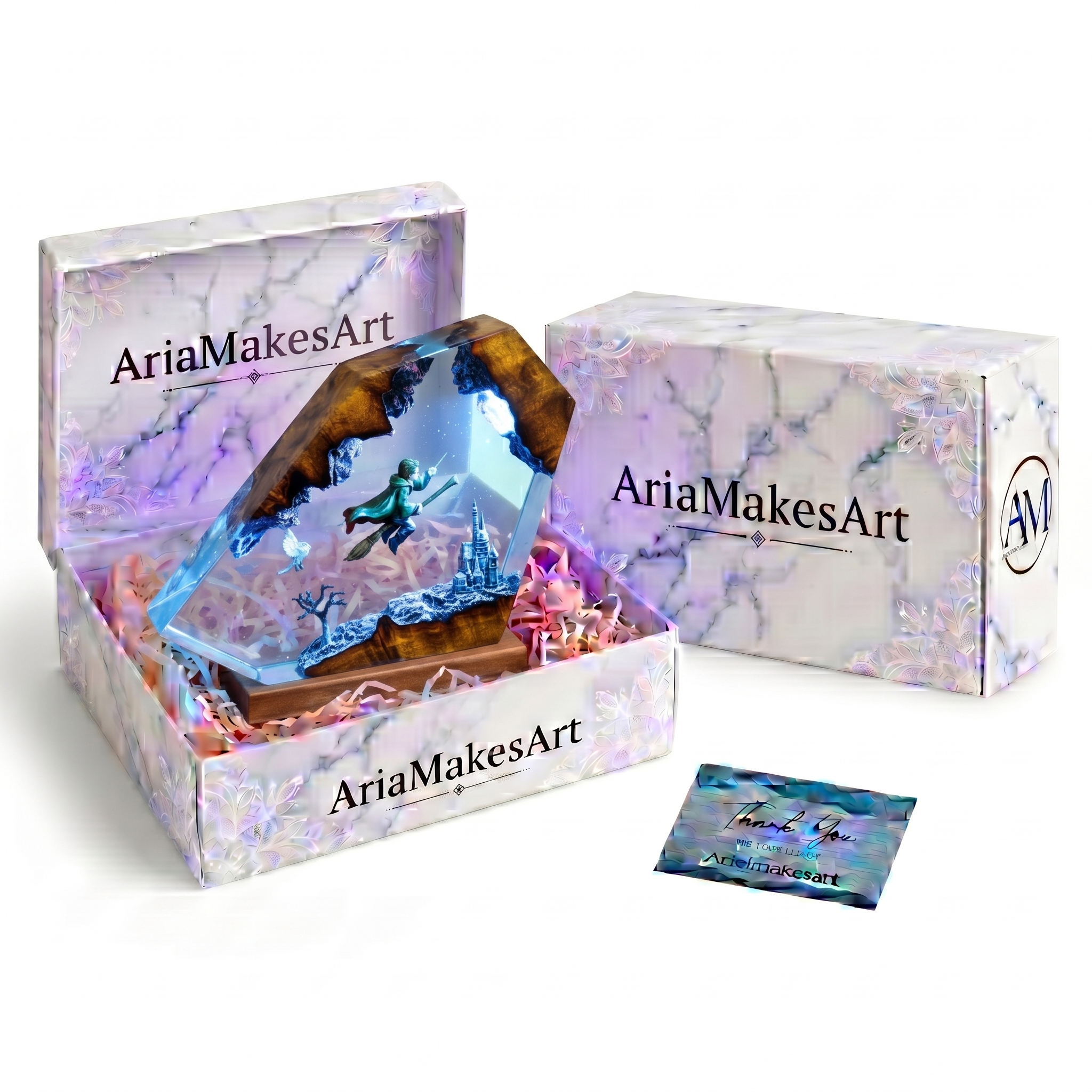 Aria’s Art™ – Lámpara de Resina Hogwarts LED 3D