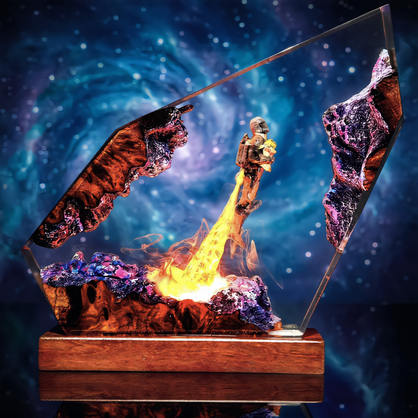 Aria’s Art™ – Lámpara de Resina Galaxy LED 3D