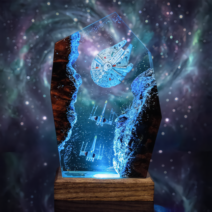 Aria’s Art™ – Lámpara de Resina Galaxy LED 3D